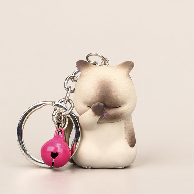 Cute Cat Resin Keychain Pendant for Bags and Gifts