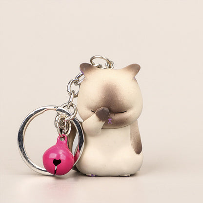 Cute Cat Resin Keychain Pendant for Bags and Gifts