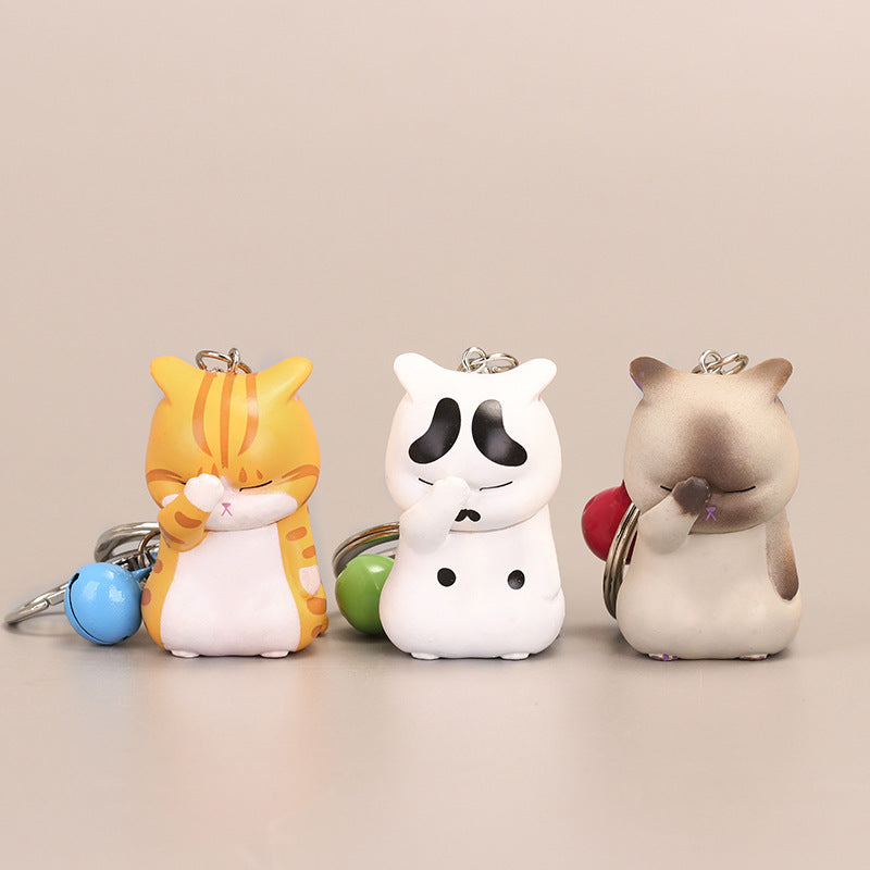 Cute Cat Resin Keychain Pendant for Bags and Gifts