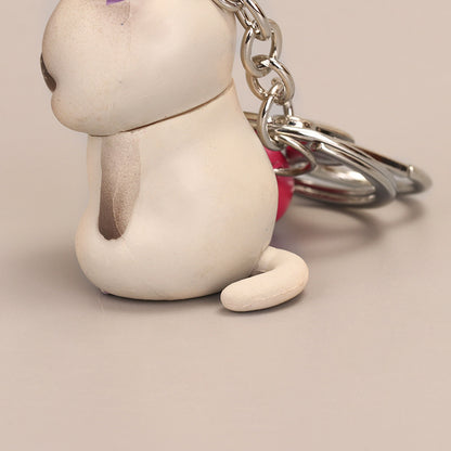 Cute Cat Resin Keychain Pendant for Bags and Gifts