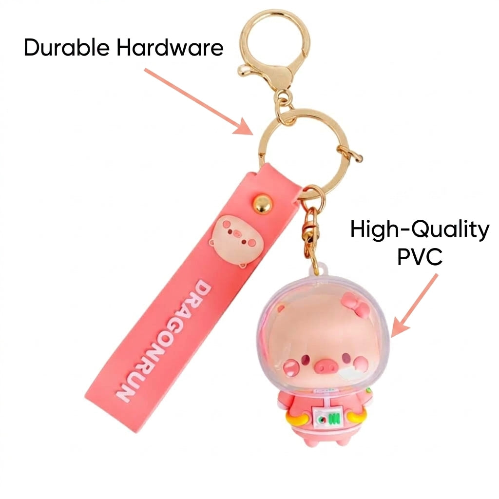 Astronaut Piggy Keychain