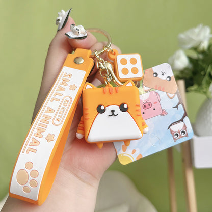 Cute PVC Animal Keychain Pendant for Bags and Backpacks
