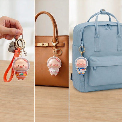 Astronaut Piggy Keychain